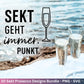 Deutsche Plotterdatei Sekt Sprüche Bundle - Sekt svg - Wein Sprüche Svg - Cricut Svg - Drinks Svg - Alkohol svg - Untersetzer Sprüche
