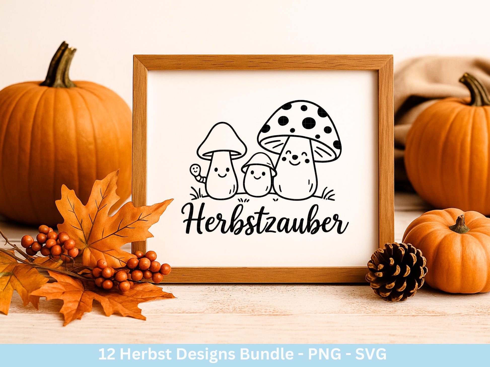 Plotterdatei Herbst - Herbst svg - Hallo Herbst - Herbstzauber svg - Laserdatei Herbst - Kürbis svg - Igel svg - Pilz svg - Herbst Sprüche
