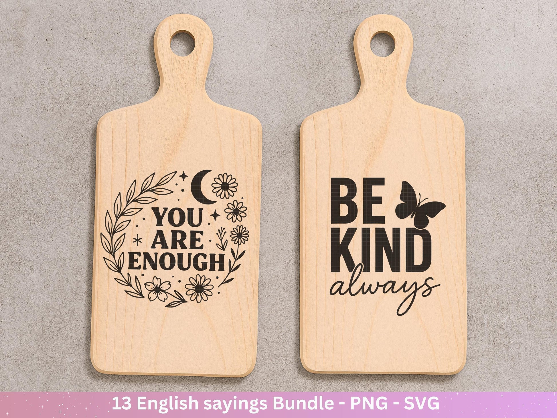Boho Inspirational svg Png Bundle, positive Affirmationen svg, Kindness svg, immer würdig Matter genug svg, florale Zitate svg Motivierend