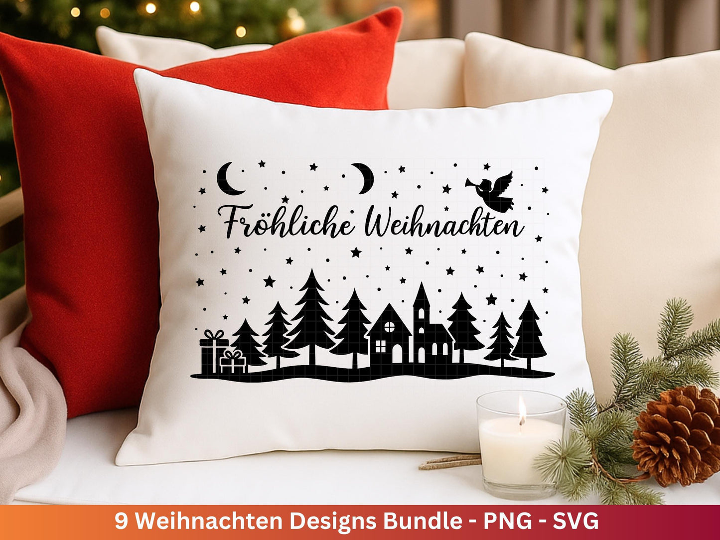 Plotterdatei Weihnachten Svg , Weihnachtshäuser Svg - Weihnachten Laserdatei - Home Svg - Cricut Svg - Weihnachten deutsch - Weihnachtsdeko