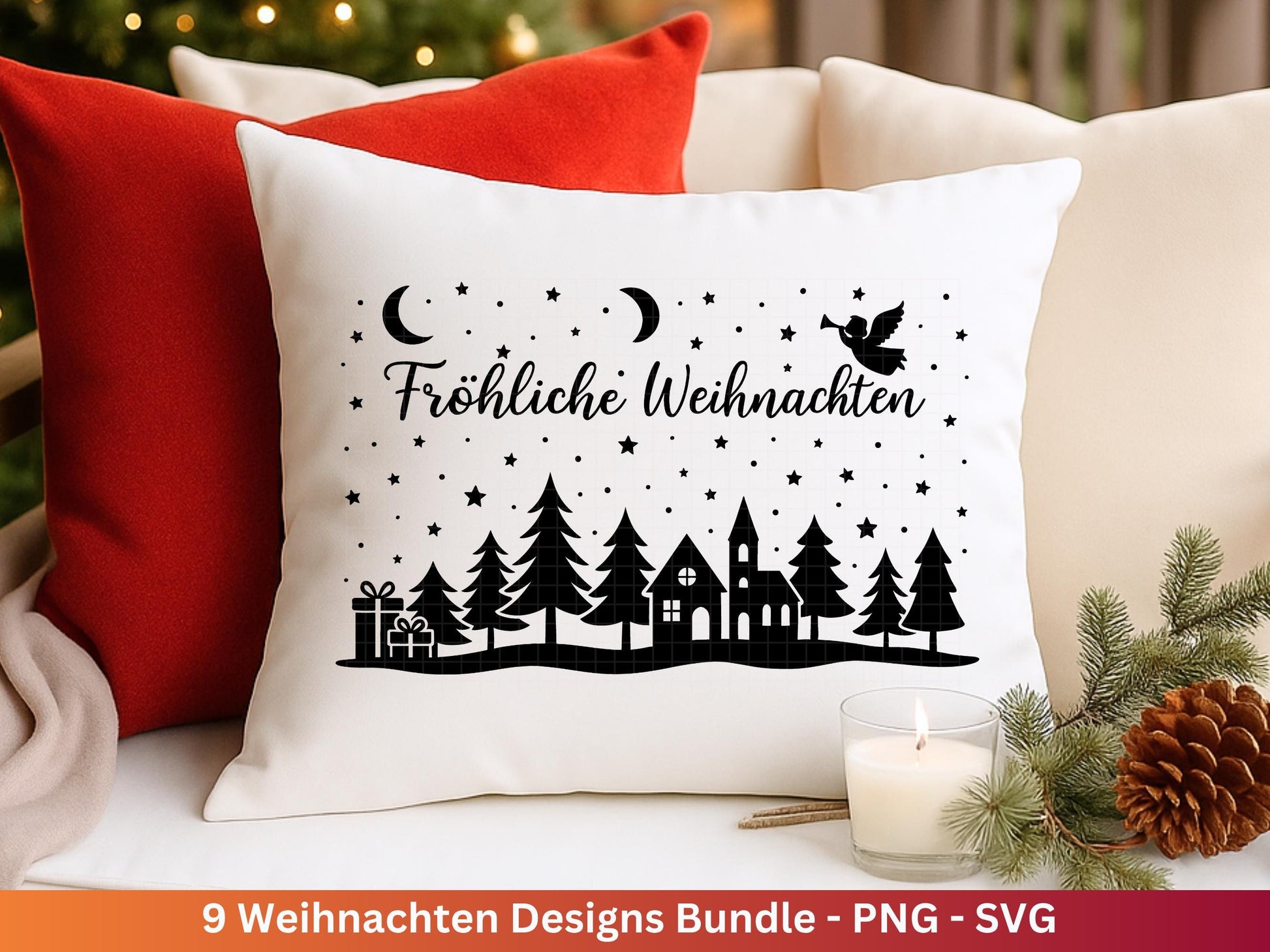 Plotterdatei Weihnachten Svg , Weihnachtshäuser Svg - Weihnachten Laserdatei - Home Svg - Cricut Svg - Weihnachten deutsch - Weihnachtsdeko