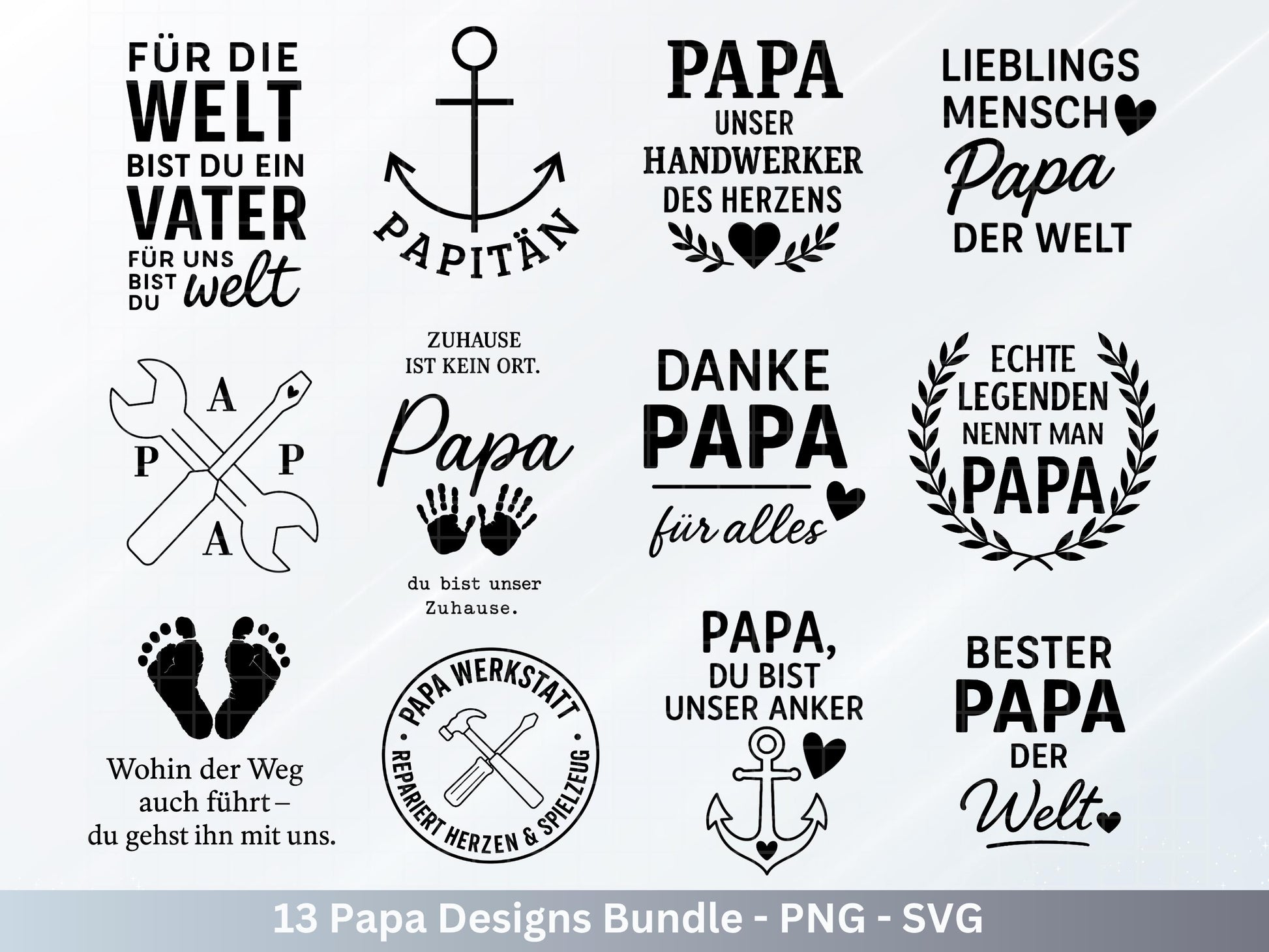 Deutsche Plotterdatei Papa- Vatertagsgeschenk - Papa svg - Deutsche Sprüche Svg - Familie Svg - Cricut svg - Laserdatei Papa - Geschenk Papa