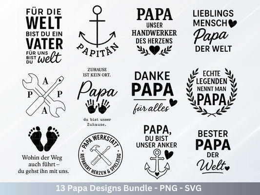 Deutsche Plotterdatei Papa- Vatertagsgeschenk - Papa svg - Deutsche Sprüche Svg - Familie Svg - Cricut svg - Laserdatei Papa - Geschenk Papa