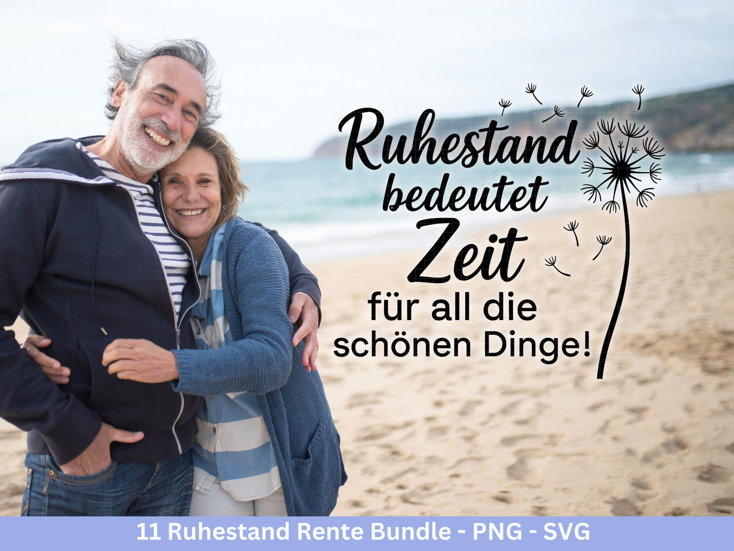 Plotterdatei Rente - Rentner Sprüche - Geschenk Rente - Pusteblumen Svg - Deutsche Sprüche Svg - Laserdatei Pusteblume - Ruhestand Geschenk