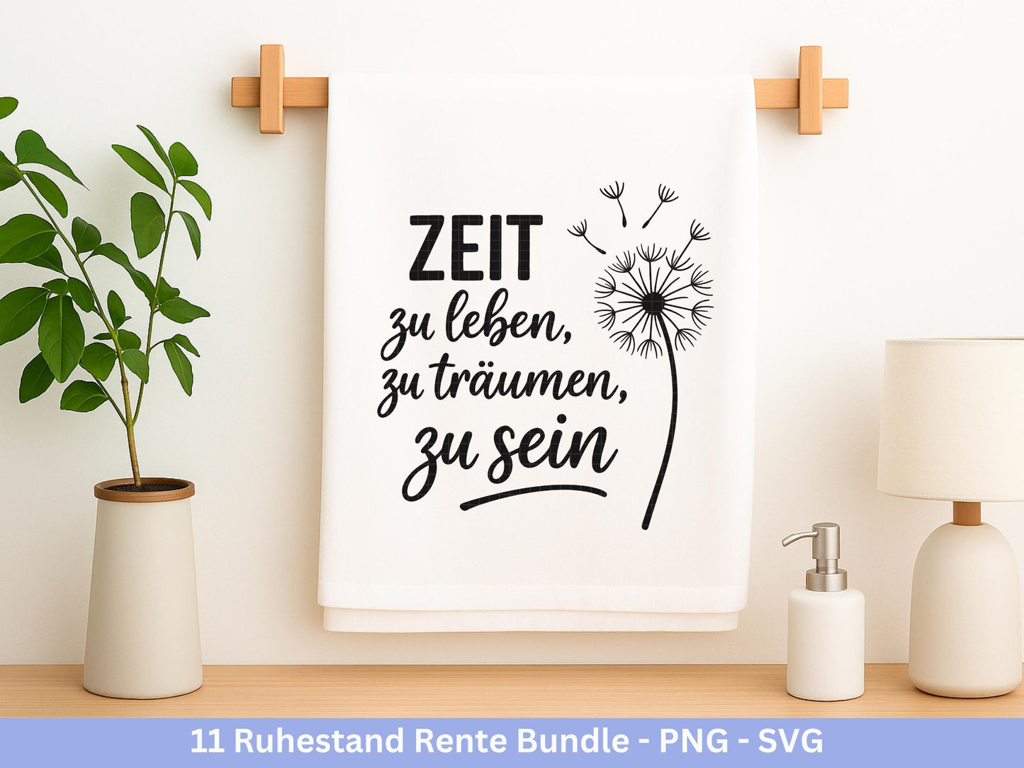 Plotterdatei Rente - Rentner Sprüche - Geschenk Rente - Pusteblumen Svg - Deutsche Sprüche Svg - Laserdatei Pusteblume - Ruhestand Geschenk