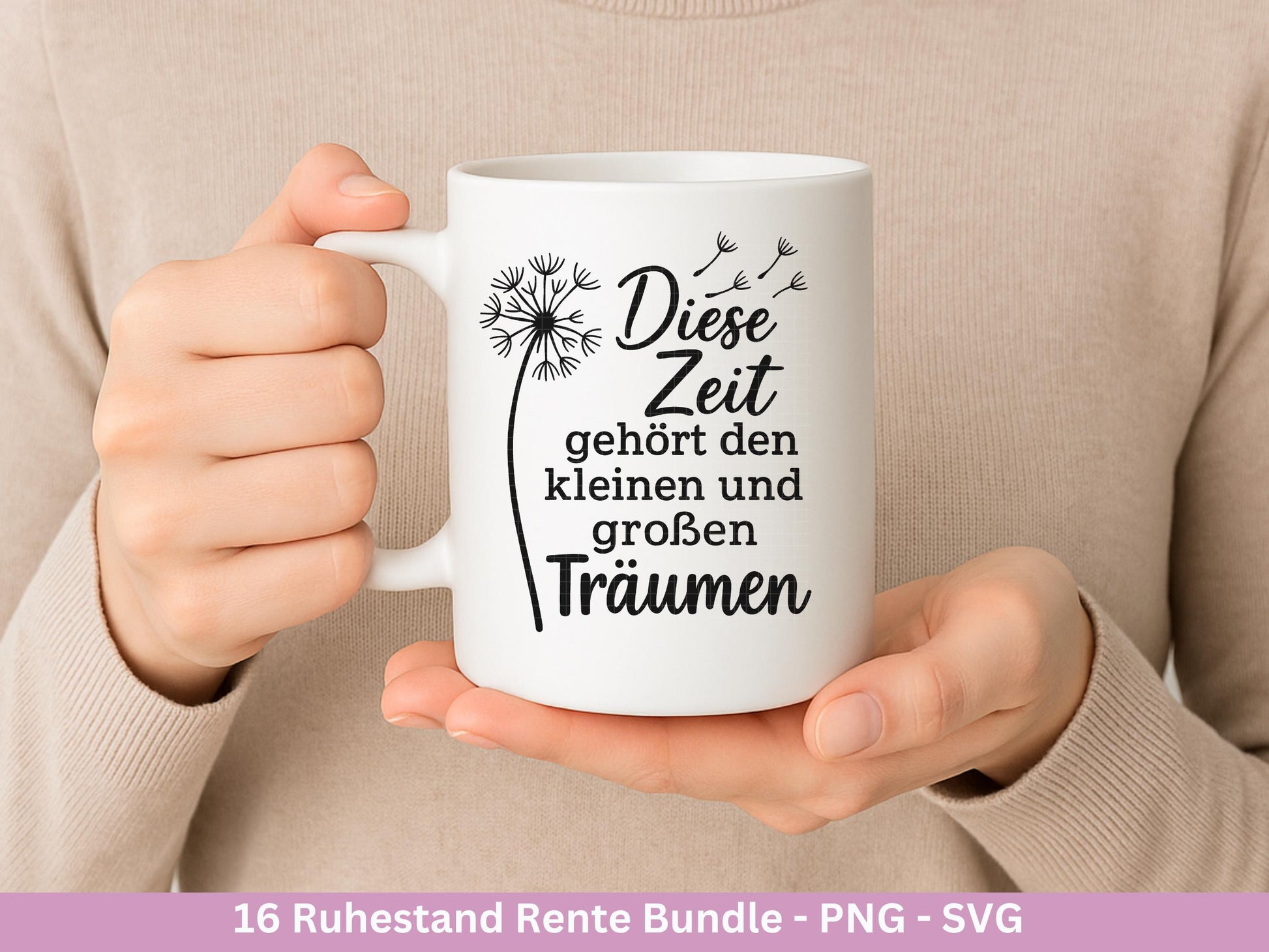 Plotterdatei Rente - Rentner Sprüche - Geschenk Rente - Pusteblumen Svg - Deutsche Sprüche Svg - Laserdatei Pusteblume - Ruhestand Geschenk