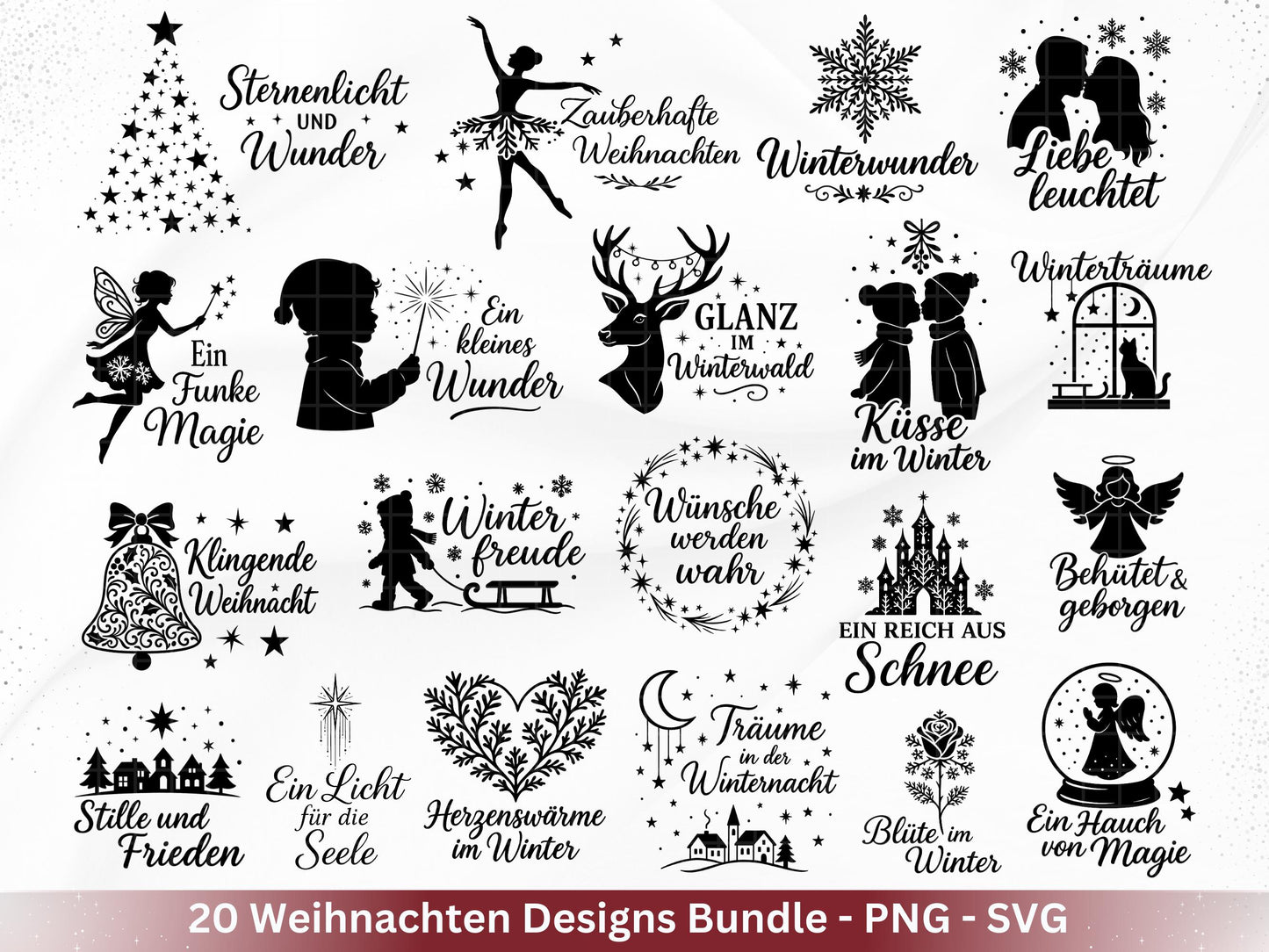 Plotterdatei Weihnachten - Weihnachten Schriftzüge - Frohe Weihnachten svg - Winterzauber svg - Cricut Silhouette - Laserdatei Weihnachten