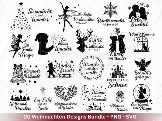 Plotterdatei Weihnachten - Weihnachten Schriftzüge - Frohe Weihnachten svg - Winterzauber svg - Cricut Silhouette - Laserdatei Weihnachten