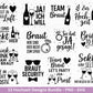 Plotterdatei Braut SVG Bundle - Hochzeit Party - Brautjungfer - JGA - Verlobungsfeier- Braut Shirts - Hochzeit Svg - Sekt Svg - Jga Shirts