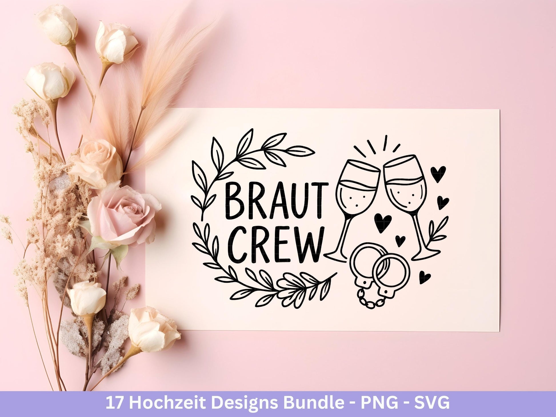Plotterdatei Braut SVG Bundle - Hochzeit Party - Brautjungfer - JGA - Verlobungsfeier- Braut Shirts - Hochzeit Svg - Hochzeitsgeschenk