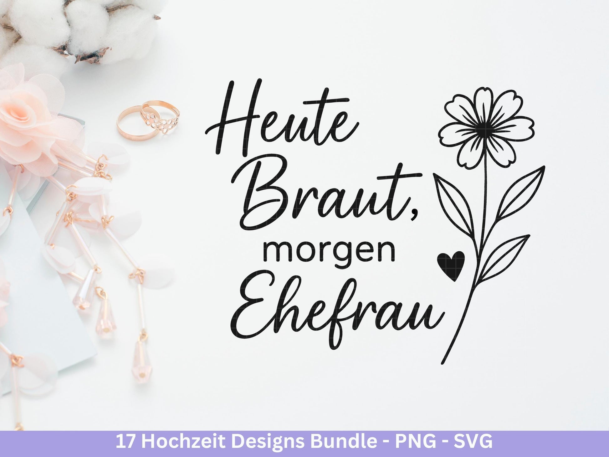 Plotterdatei Braut SVG Bundle - Hochzeit Party - Brautjungfer - JGA - Verlobungsfeier- Braut Shirts - Hochzeit Svg - Hochzeitsgeschenk