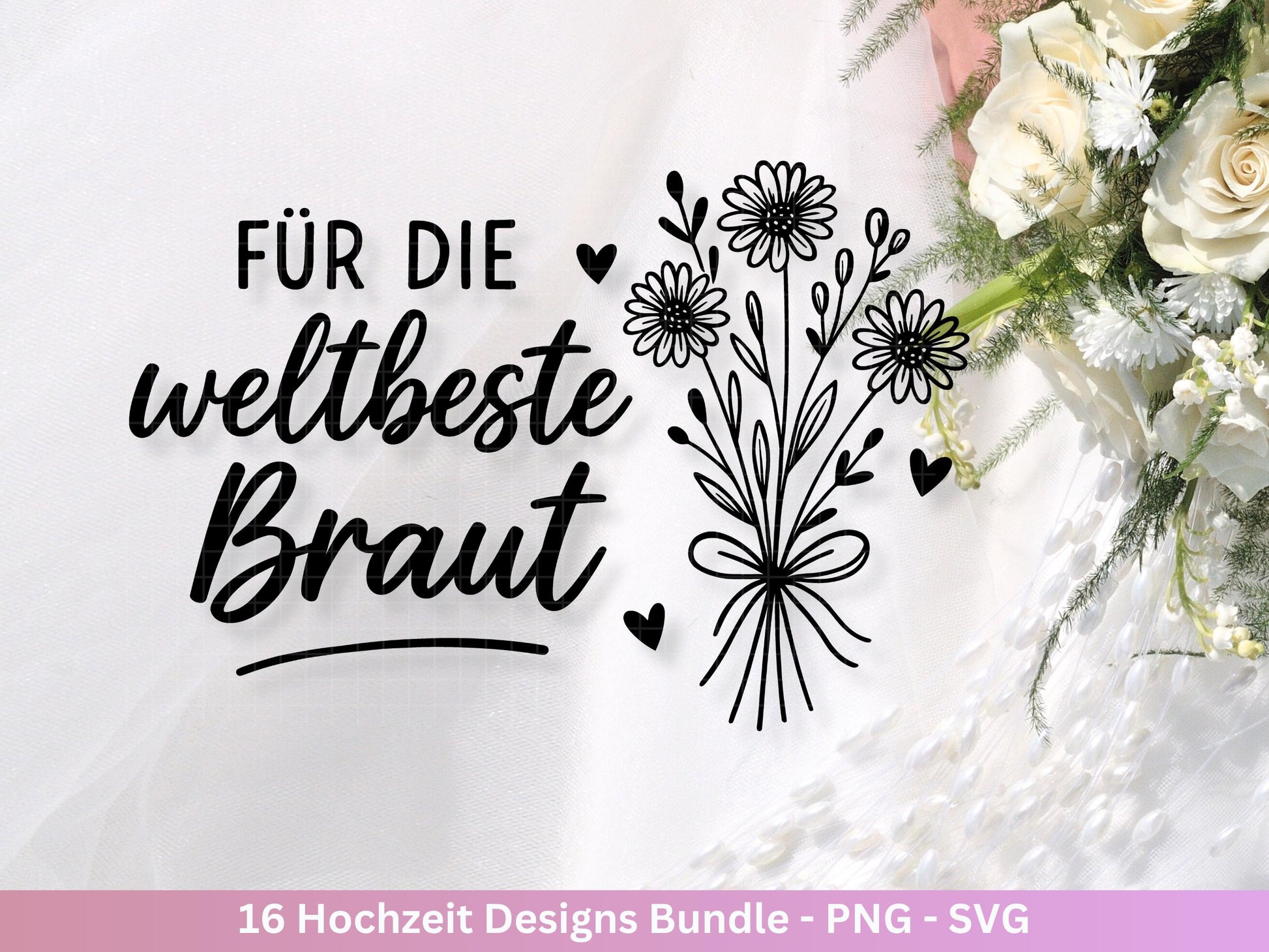 Plotterdatei Braut SVG Bundle - Hochzeit Party - Brautjungfer - JGA - Verlobungsfeier- Braut Shirts - Hochzeit Svg - Hochzeitsgeschenk