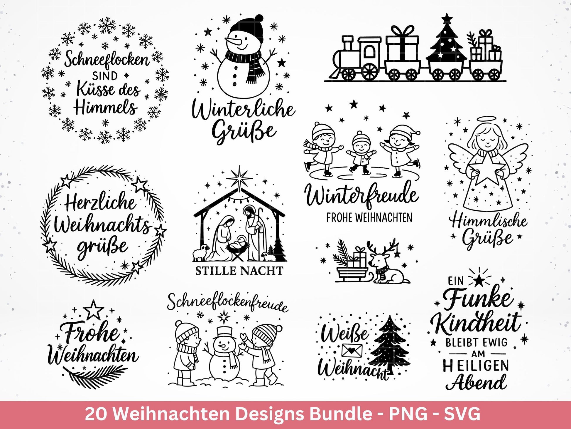 Plotterdatei Weihnachten Svg , Weihnachtshäuser Svg - Weihnachten Laserdatei - Home Svg - Cricut Svg - Winter Svg deutsch - Weihnachtsdeko
