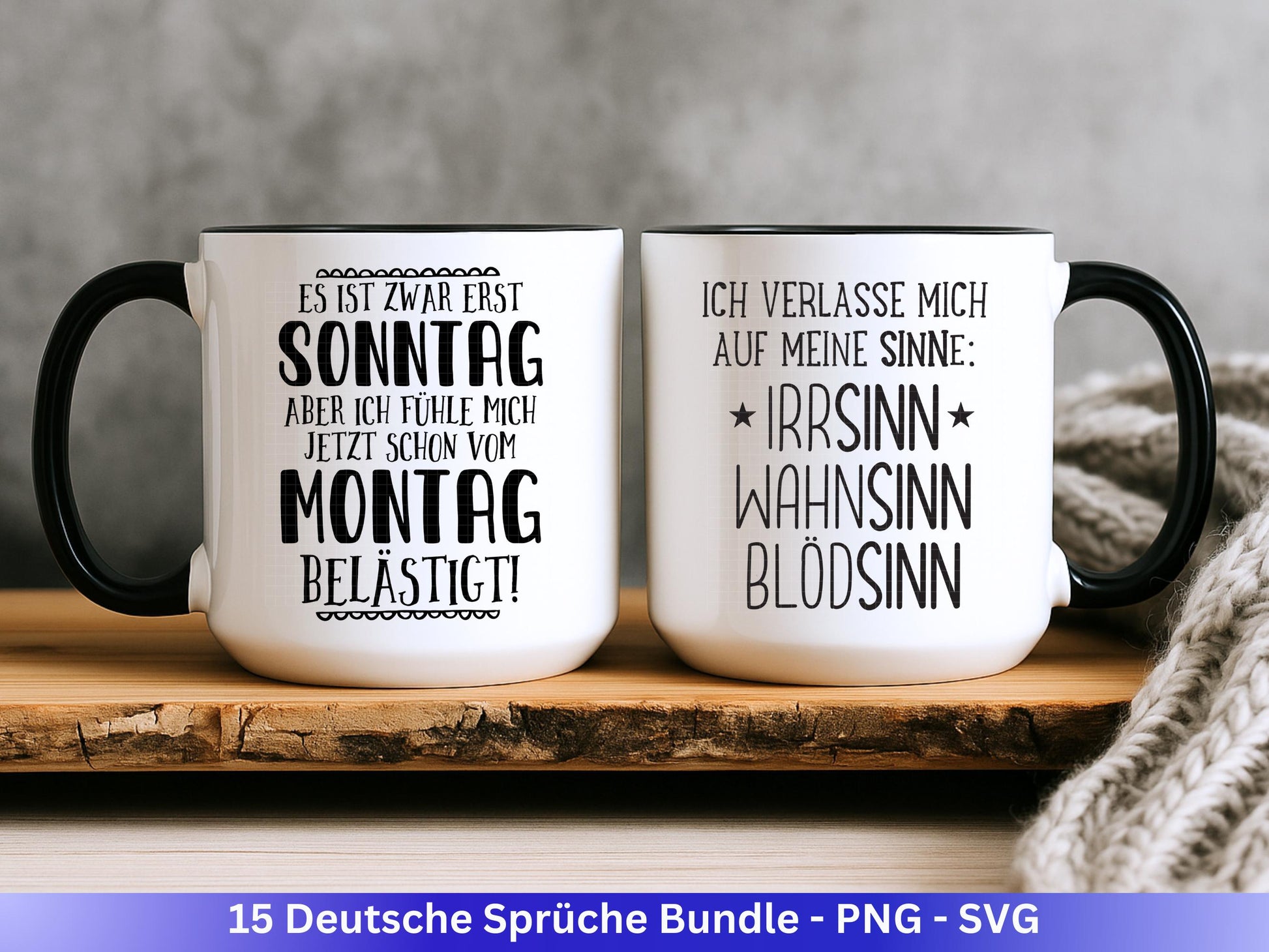 Deutsche Sprüche SVG Plotterdatei – Lustiges Bundle für Cricut & Silhouette – Lama Einhorn Kaffee Rente – Shirt Tasse Geschenkidee