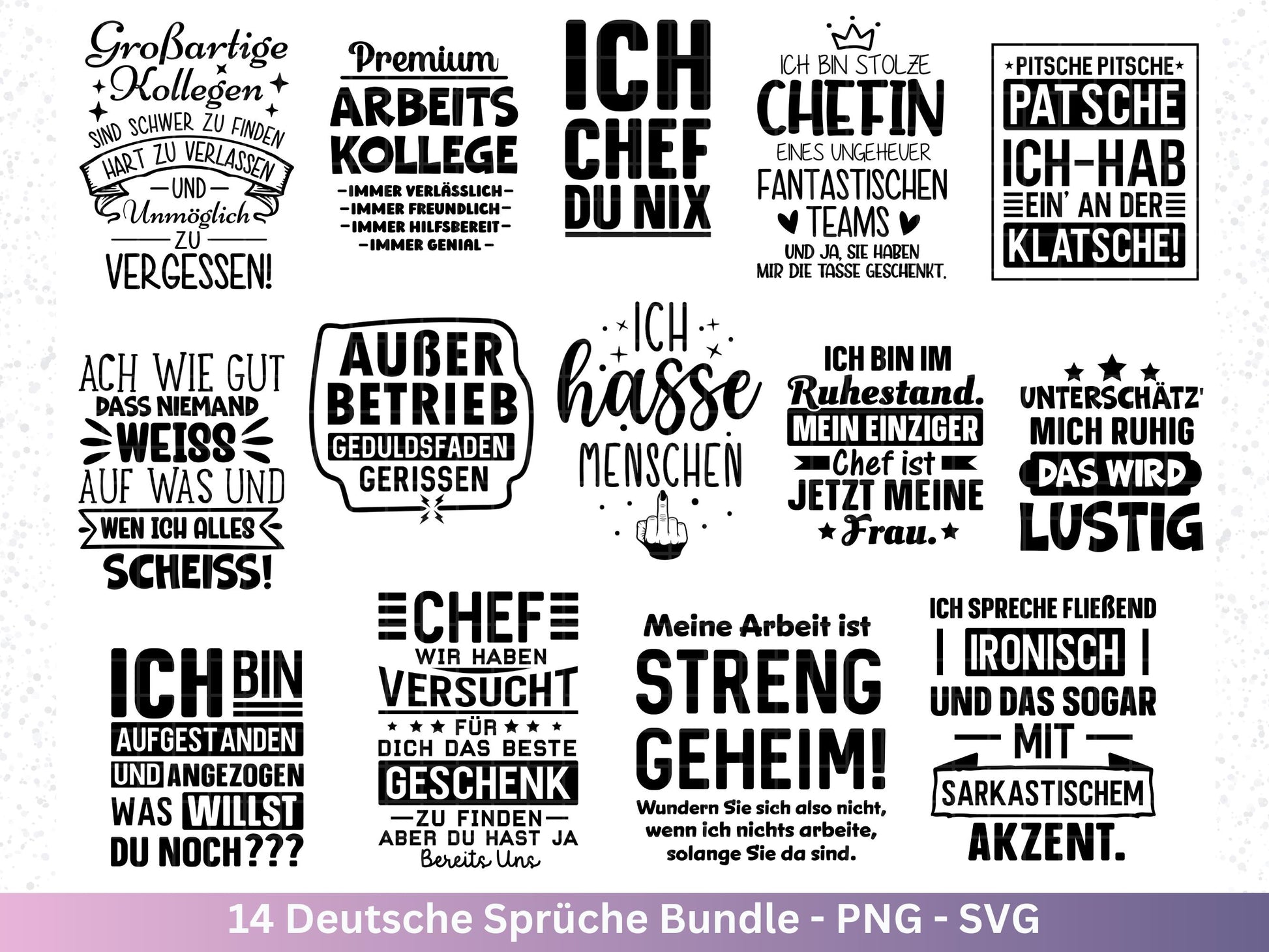 Deutsche Sprüche SVG Plotterdatei – Lustiges & sarkastisches Bundle für Cricut/Silhouette Laserdatei – Tassen Shirts Beutel Geschenkidee DIY