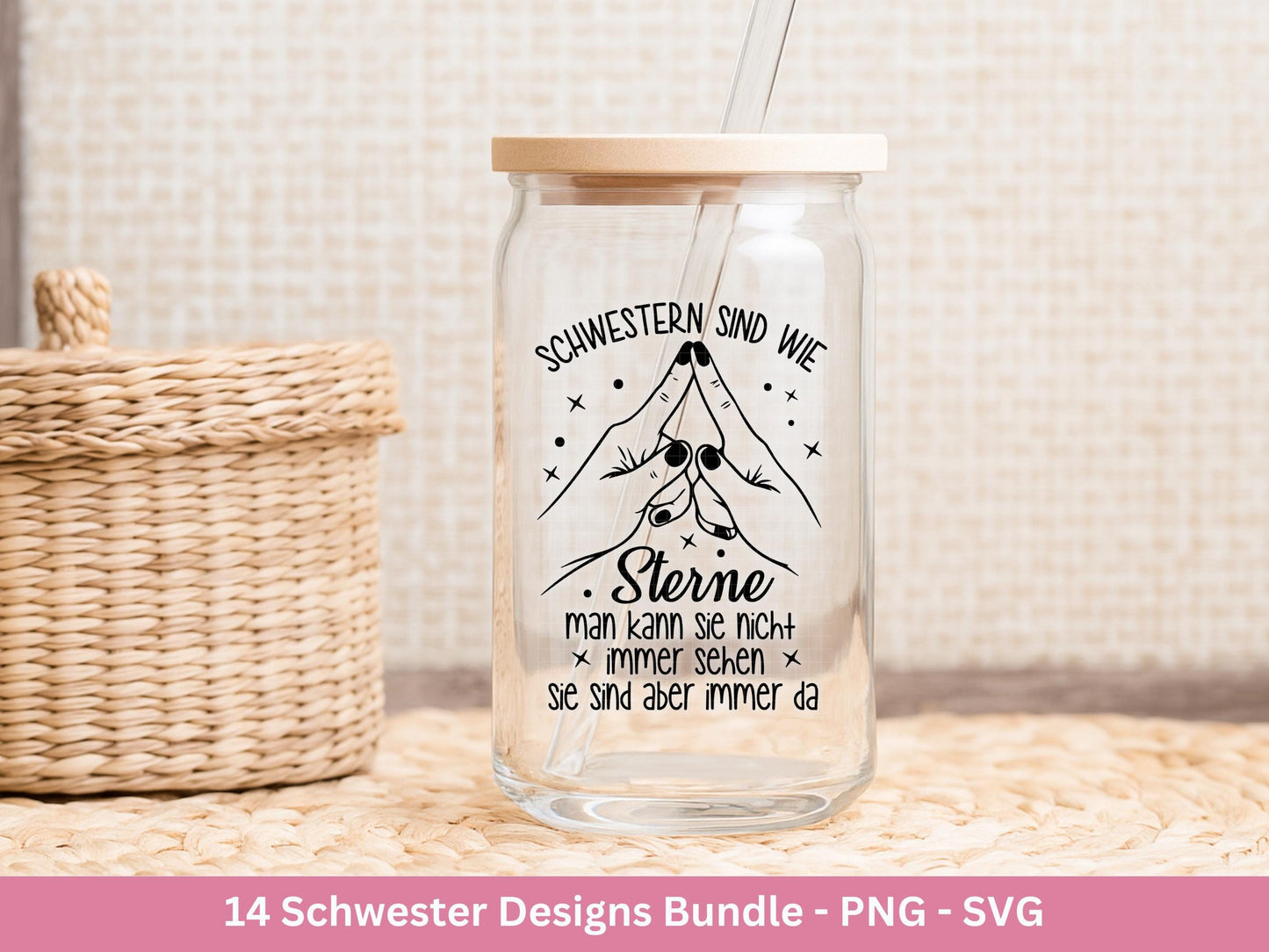 Schwester SVG Plotterdatei – Deutsche Sprüche Designs Bundle – Kindheit Herz Seele – Laserdatei für Cricut Silhouette Tassen Shirts Geschenk