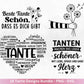 Tante SVG Plotterdatei – Deutsche Sprüche & Herz Designs – Beste Tante Geschenkidee – Laserdatei Cricut Silhouette für Shirt Tasse Beutel