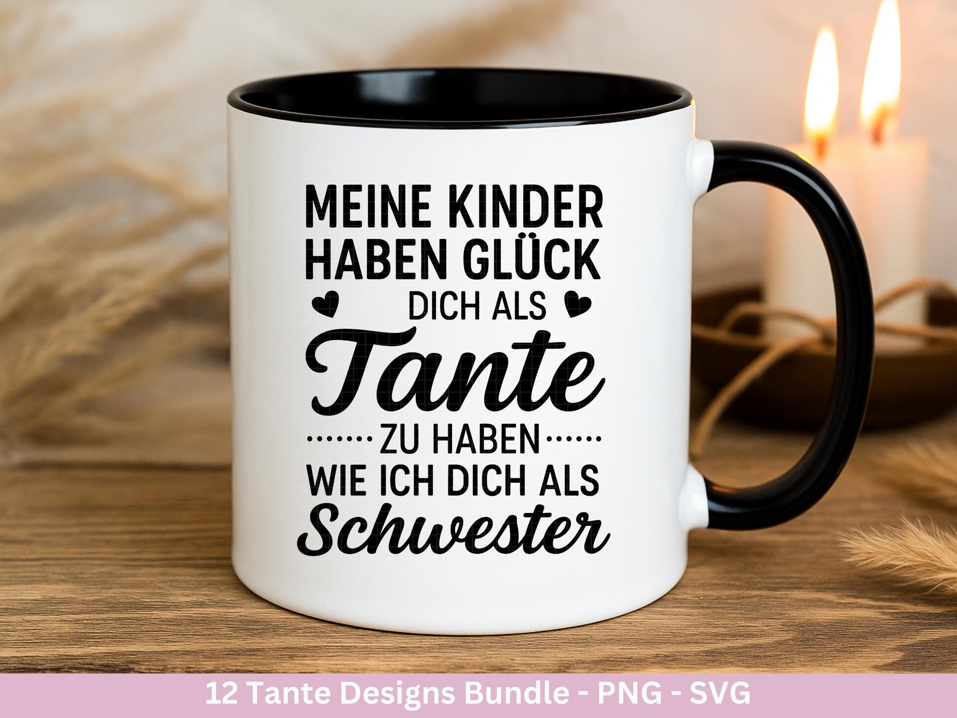 Tante SVG Plotterdatei – Deutsche Sprüche Bundle – Lustige und liebevolle Tante Sprüche – Laserdatei Cricut Silhouette Shirt Tasse Geschenk