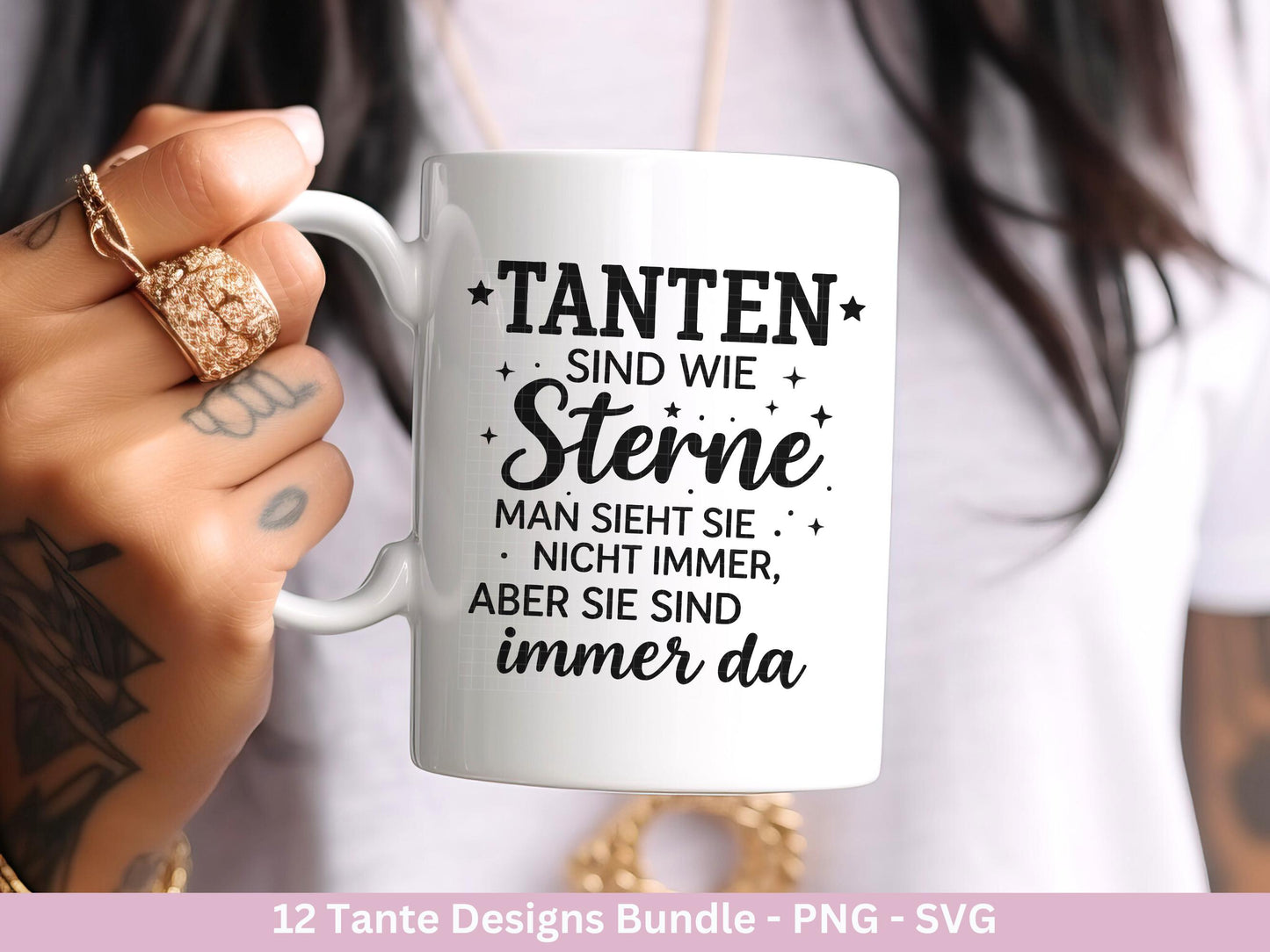 Tante SVG Plotterdatei – Deutsche Sprüche Bundle – Lustige und liebevolle Tante Sprüche – Laserdatei Cricut Silhouette Shirt Tasse Geschenk
