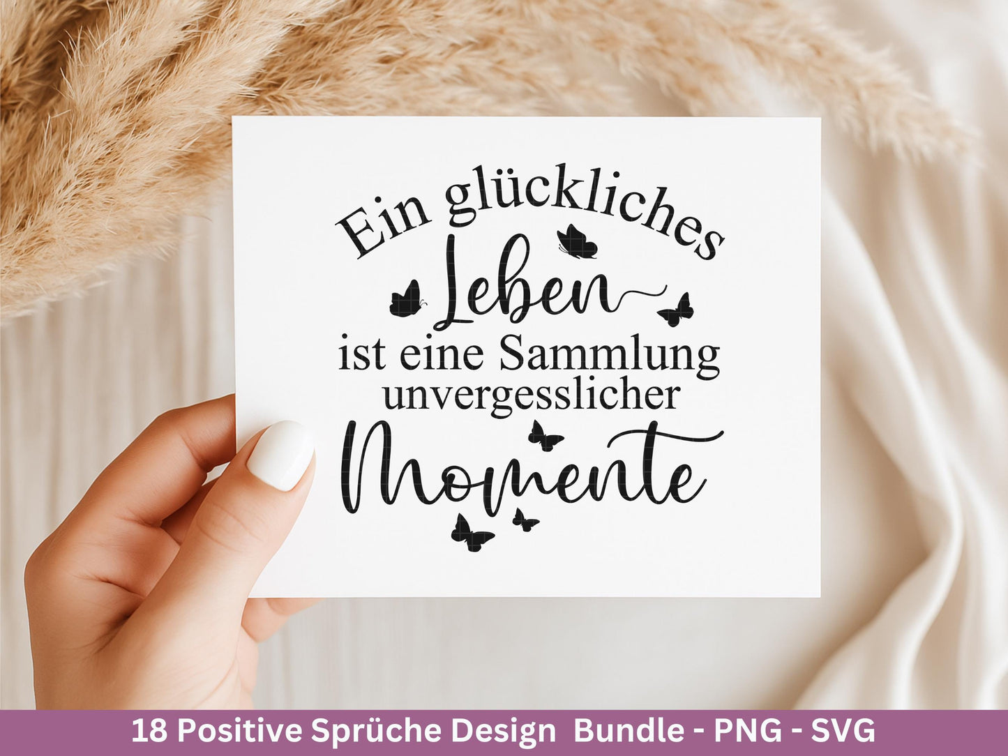 Positive Sprüche SVG Plotterdatei – Deutsche Zitate & Lebensweisheiten – Glück Liebe Hoffnung – Laserdatei Cricut Silhouette Geschenkidee