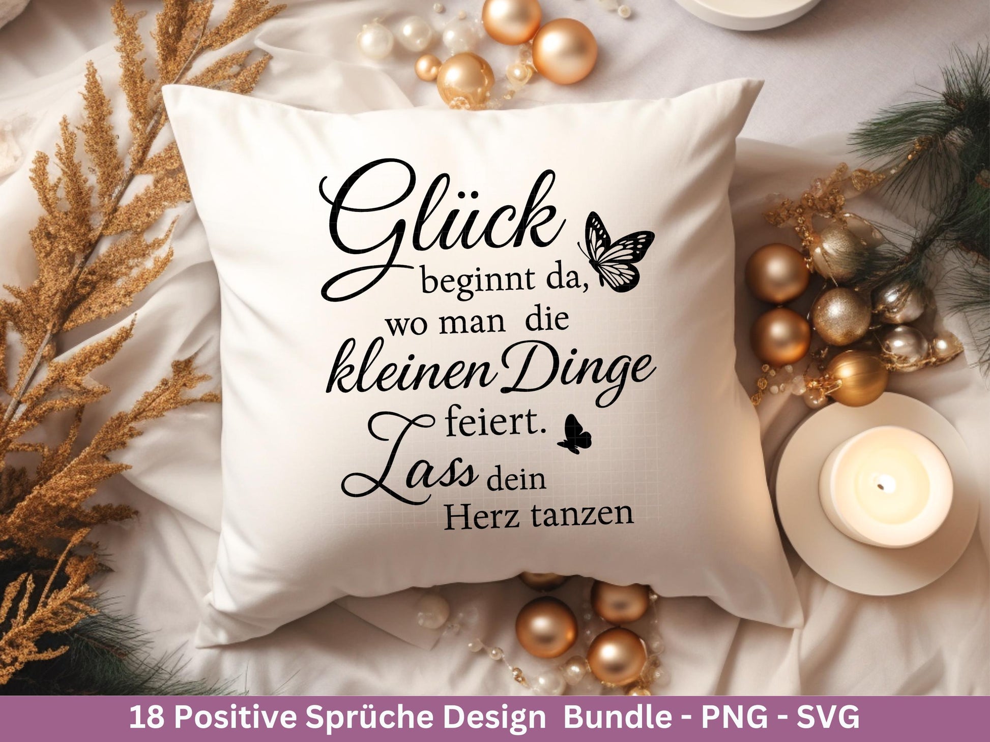 Positive Sprüche SVG Plotterdatei – Deutsche Zitate & Lebensweisheiten – Glück Liebe Hoffnung – Laserdatei Cricut Silhouette Geschenkidee