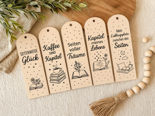 Lesezeichen SVG Laserdatei – Deutsche Sprüche & Bücher Zitate – Plotterdatei Lesen Kaffee – Geschenkidee für Bücherfreunde Cricut Silhouette