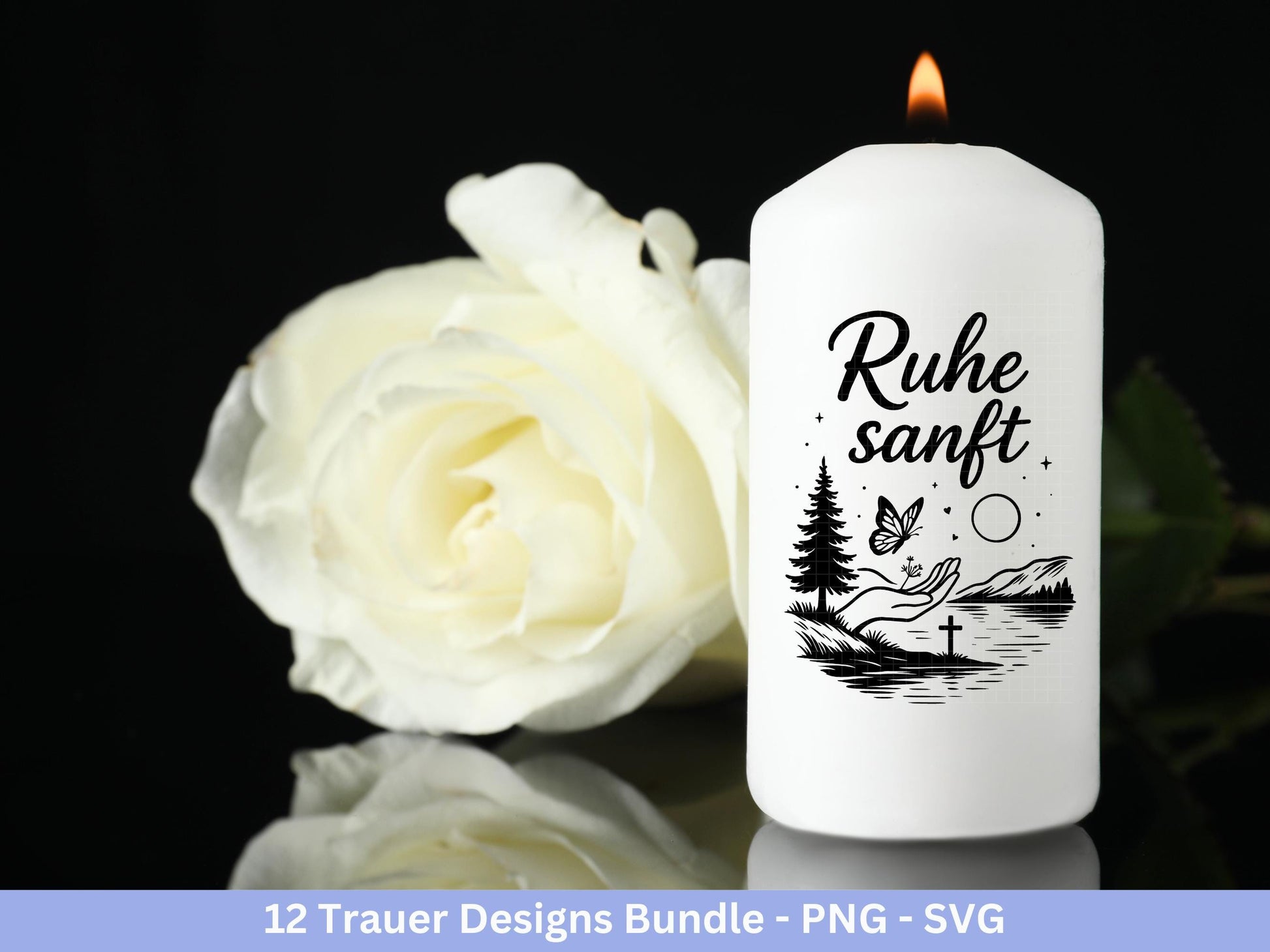 Plotterdatei Trauer - Abschied Svg - Kerzen Sprüche Trauer - Grablichter Sprüche deutsch - Du fehlst svg - Trostlicht svg - Abschied nehmen