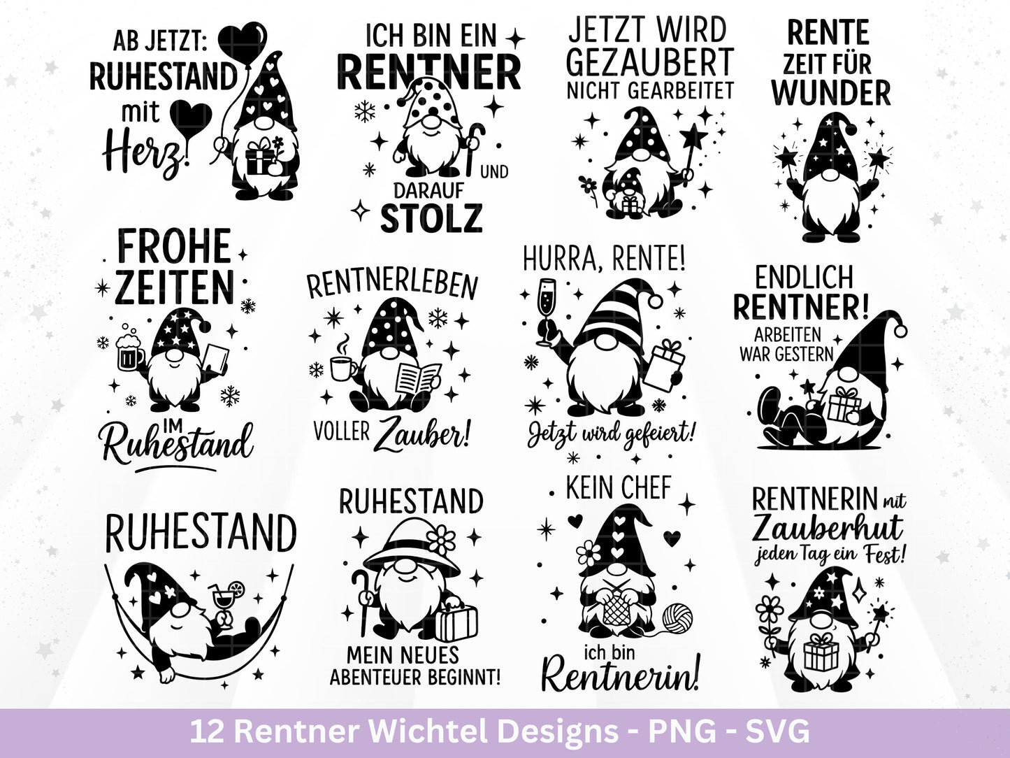 Plotterdatei Rente - Rentner Spruch - Geschenk Rente - Wichtel Svg - Ruhestand svg - Deutsche Sprüche - Ruhestand Geschenk - Zwerg Svg Datei