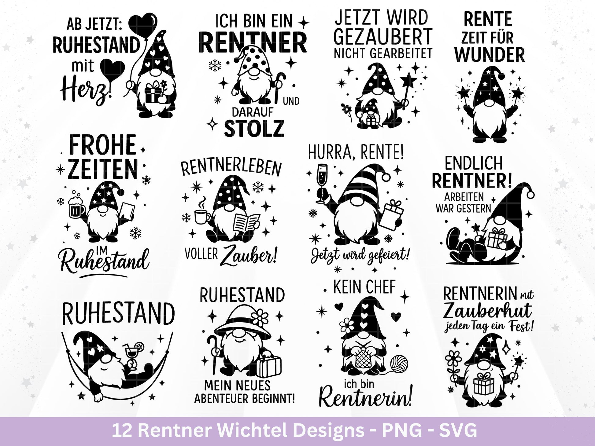 Plotterdatei Rente - Rentner Spruch - Geschenk Rente - Wichtel Svg - Ruhestand svg - Deutsche Sprüche - Ruhestand Geschenk - Zwerg Svg Datei