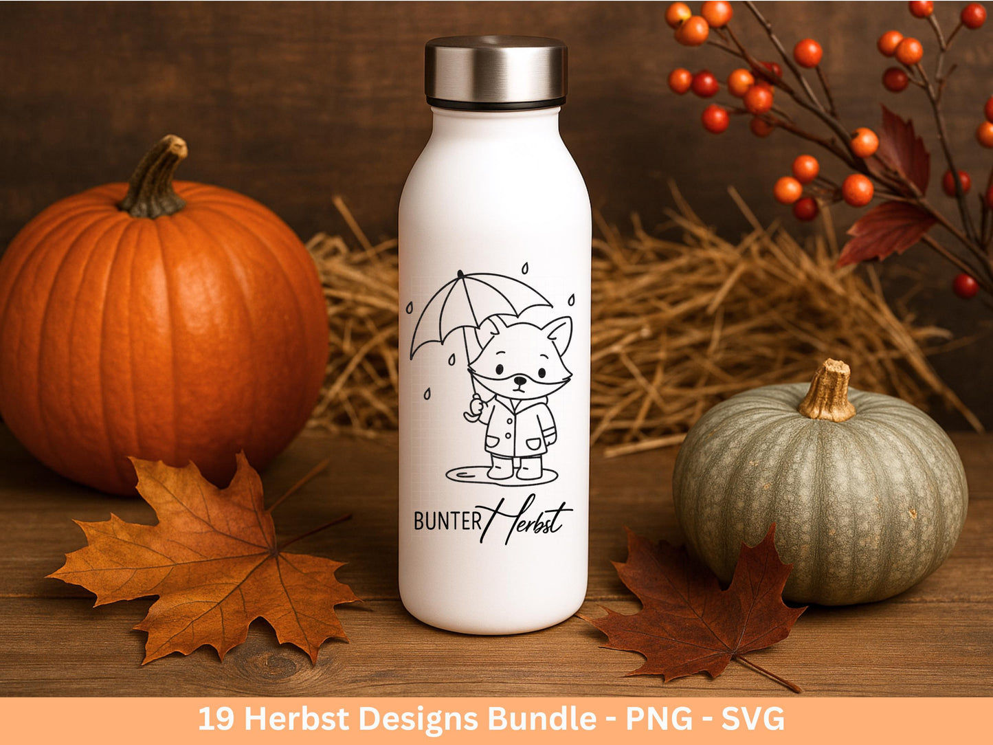 Herbst SVG Plotterdatei – Herbstsprüche & Tiere – Hallo Herbst, Herbstzauber, Fuchs Igel Pilz – Laserdatei Cricut Silhouette Deko Geschenk
