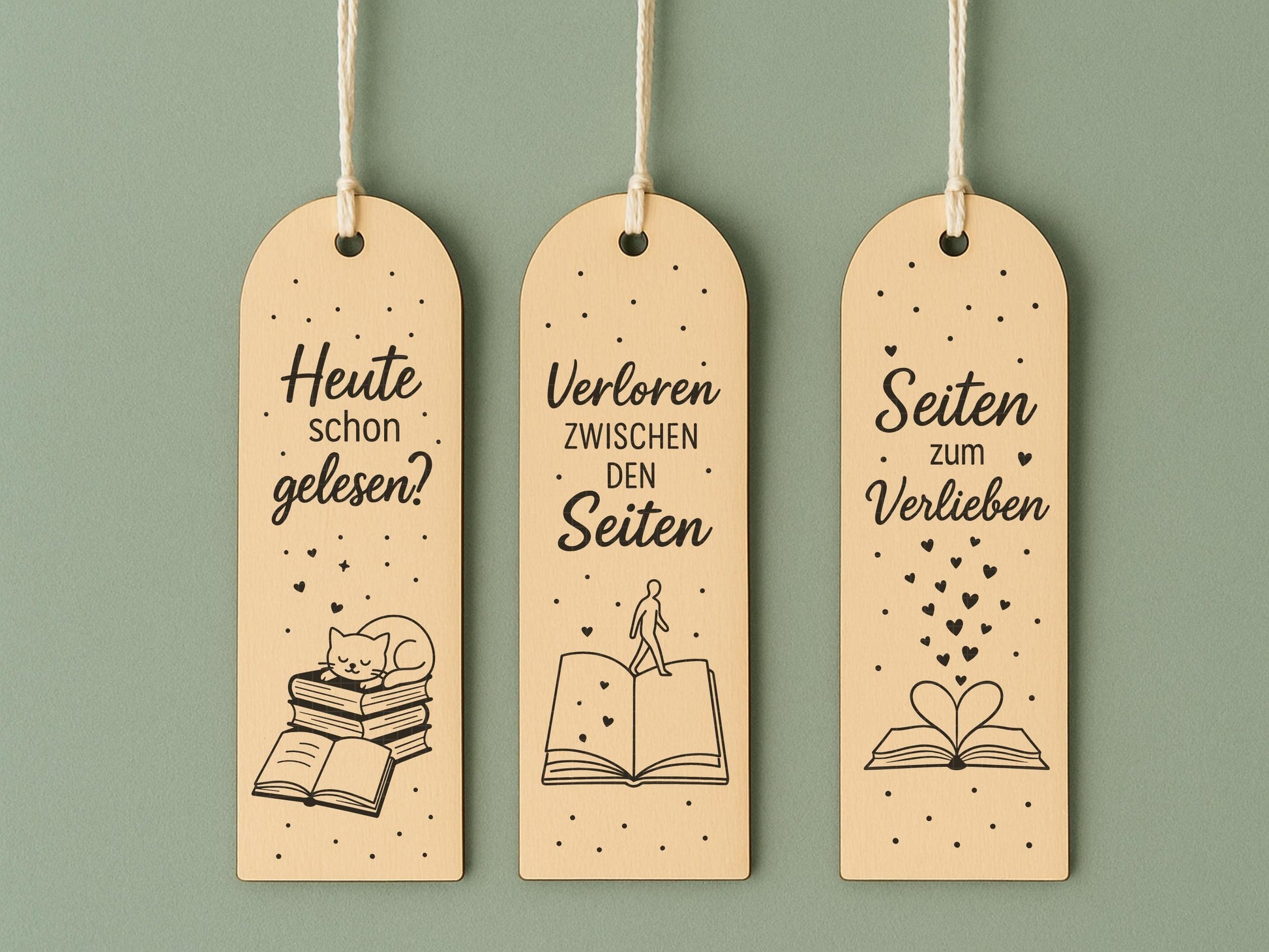 Lesezeichen SVG Datei – Laserdatei & Plotterdatei mit Sprüchen – Bücherliebe Zitate für Gravur und Plotten – Geschenkidee für Leseratten