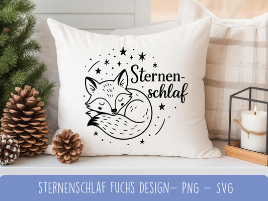 Sternenschlaf Fuchs SVG – Plotterdatei & Laserdatei – Einschlafhilfe Kinderzimmer Deko – DIY Geschenkidee – Cricut Silhouette Basteldatei