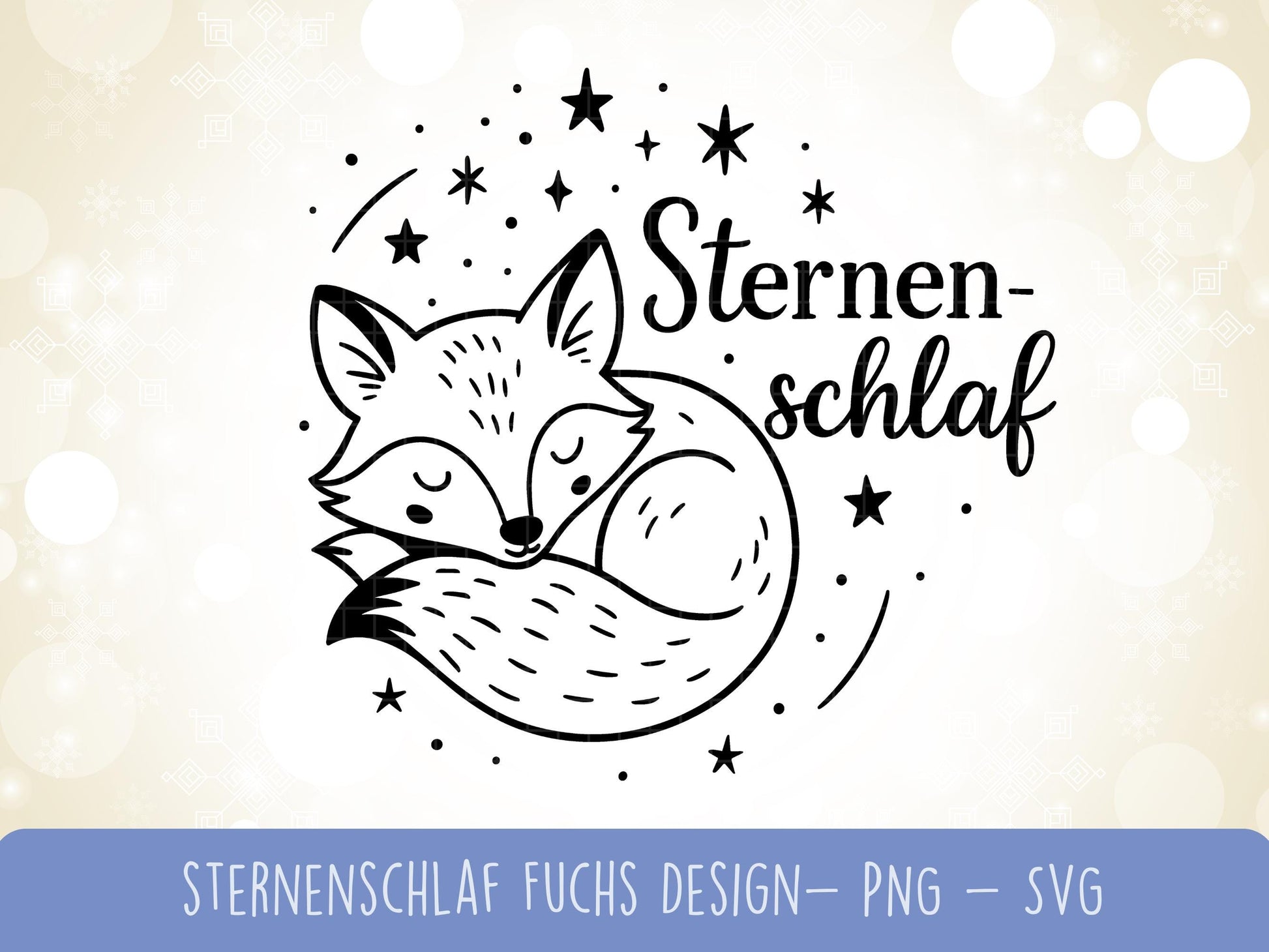 Sternenschlaf Fuchs SVG – Plotterdatei & Laserdatei – Einschlafhilfe Kinderzimmer Deko – DIY Geschenkidee – Cricut Silhouette Basteldatei