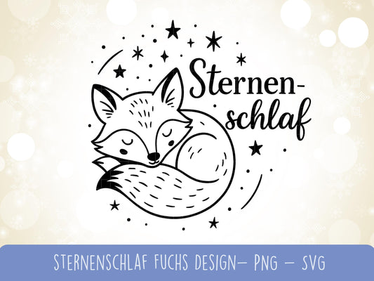 Sternenschlaf Fuchs SVG – Plotterdatei & Laserdatei – Einschlafhilfe Kinderzimmer Deko – DIY Geschenkidee – Cricut Silhouette Basteldatei