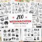 XXL Weihnachten SVG Bundle – Plotterdateien & Laserdateien – Deutsche Weihnachts-Sprüche, Winter Designs, Cricut Silhouette Png DIY Geschenk