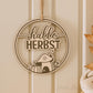 Hallo Herbst SVG Laserdatei – Plotterdatei Herbstkranz mit Kürbis & Pilz – Herbst Deko Vorlage für Cricut Silhouette Glowforge DIY Basteln