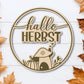 Hallo Herbst SVG Laserdatei – Plotterdatei Herbstkranz mit Kürbis & Pilz – Herbst Deko Vorlage für Cricut Silhouette Glowforge DIY Basteln