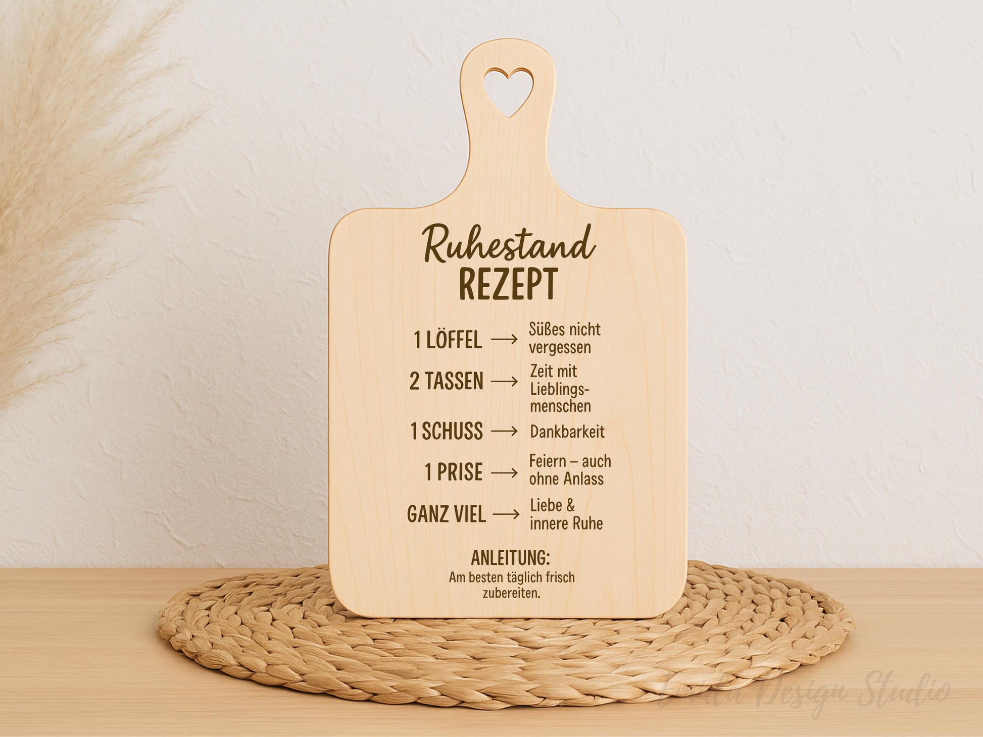 Laserdatei Schneidebrett Ruhestand Rezept SVG – Plotterdatei Rentner Geschenkidee – Ruhestand Spruch Gravurdatei – Cricut Silhouette DIY