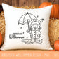 Plotterdatei Herbst Hase SVG – Herbstlich Willkommen – Niedliches Hasen Design mit Regenschirm – Laserdatei PNG Cricut Silhouette Basteln