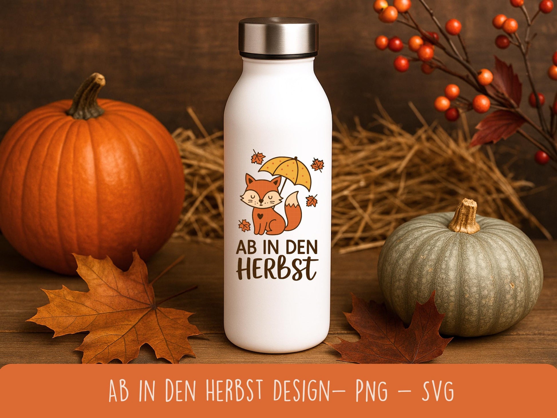 Herbst Plotterdatei Fuchs – Ab in den Herbst SVG – Laserdatei Herbstdeko – Bastelidee Cricut Silhouette – DIY Sublimation & Geschenkidee