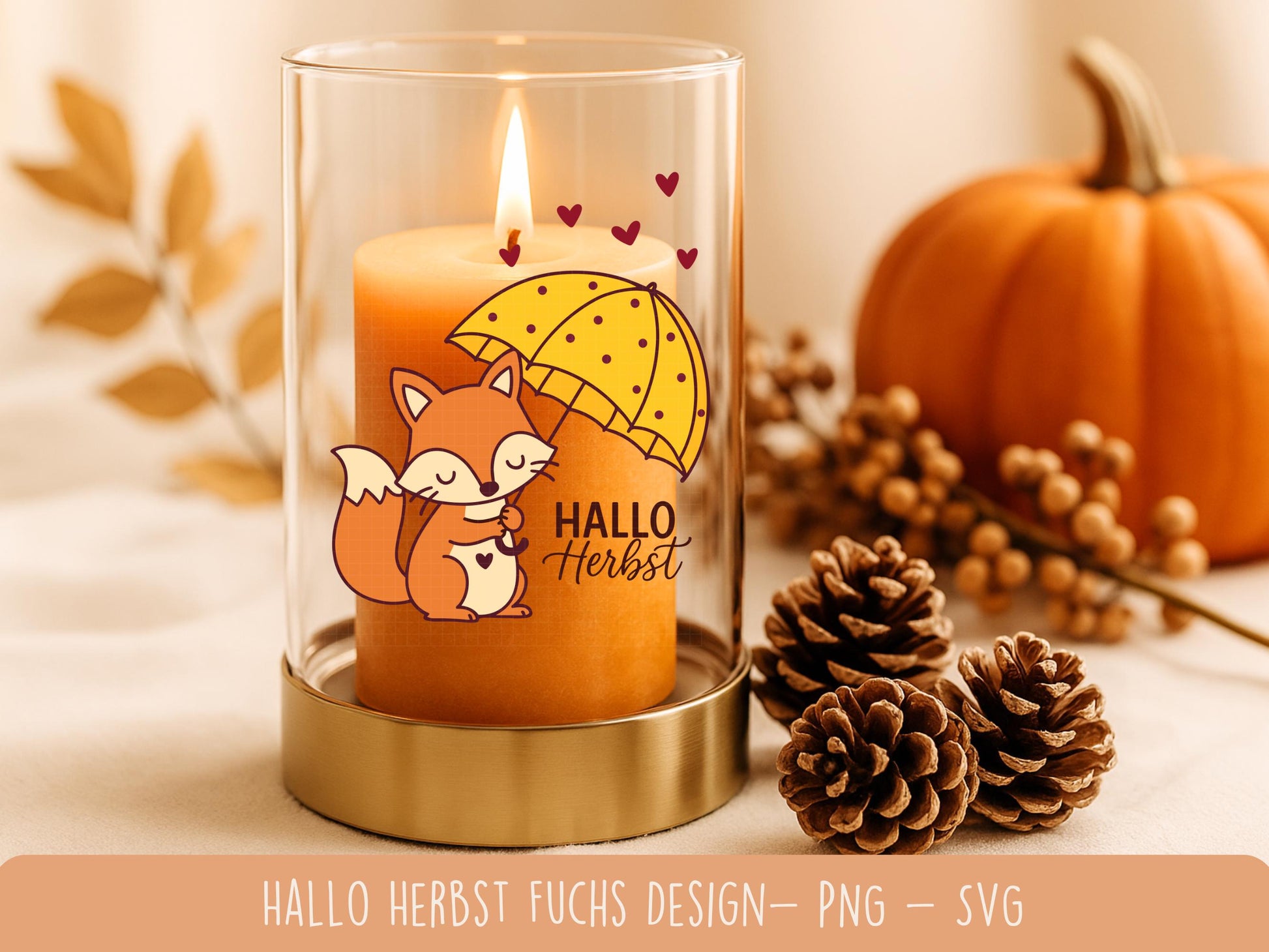 Hallo Herbst Fuchs – Plotterdatei & Laserdatei – Herbst SVG PNG – Sublimation Design – DIY Herbstdeko – Geschenkidee Cricut Silhouette Deko