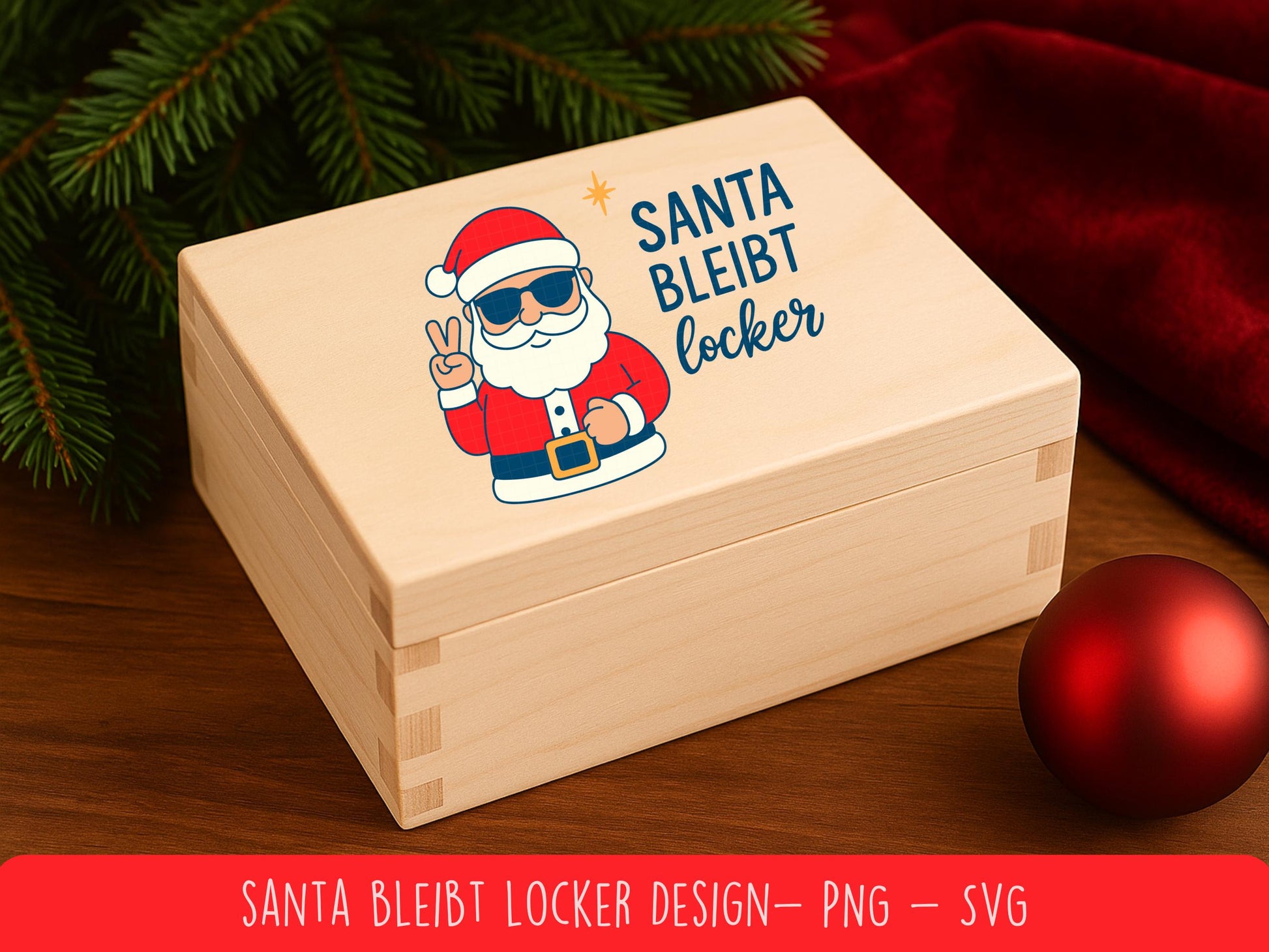 Santa bleibt locker – Plotterdatei & Sublimation – Lustiges Weihnachten SVG PNG – Weihnachtsmann Spruch – DIY Geschenkidee Cricut Silhouette