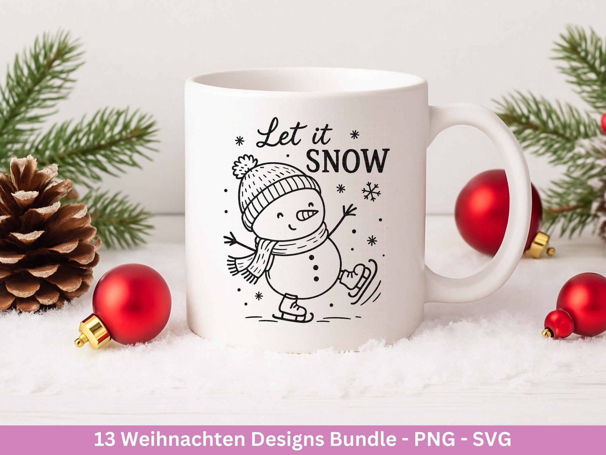 Weihnachten Plotterdatei & Laserdatei Bundle – Weihnachtsmotive SVG PNG – Festliche Sprüche und Tiere – DIY Weihnachtsdeko Cricut Silhouette
