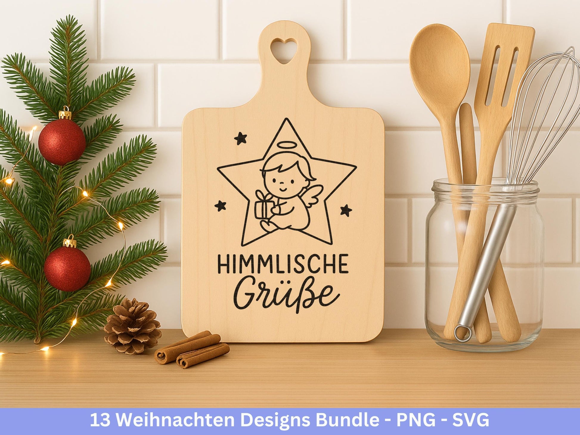 Weihnachten Plotterdatei und Laserdatei Bundle – Wintermotive SVG PNG – Rentier Pinguin Bär Sprüche – DIY Weihnachtsdeko Cricut Silhouette