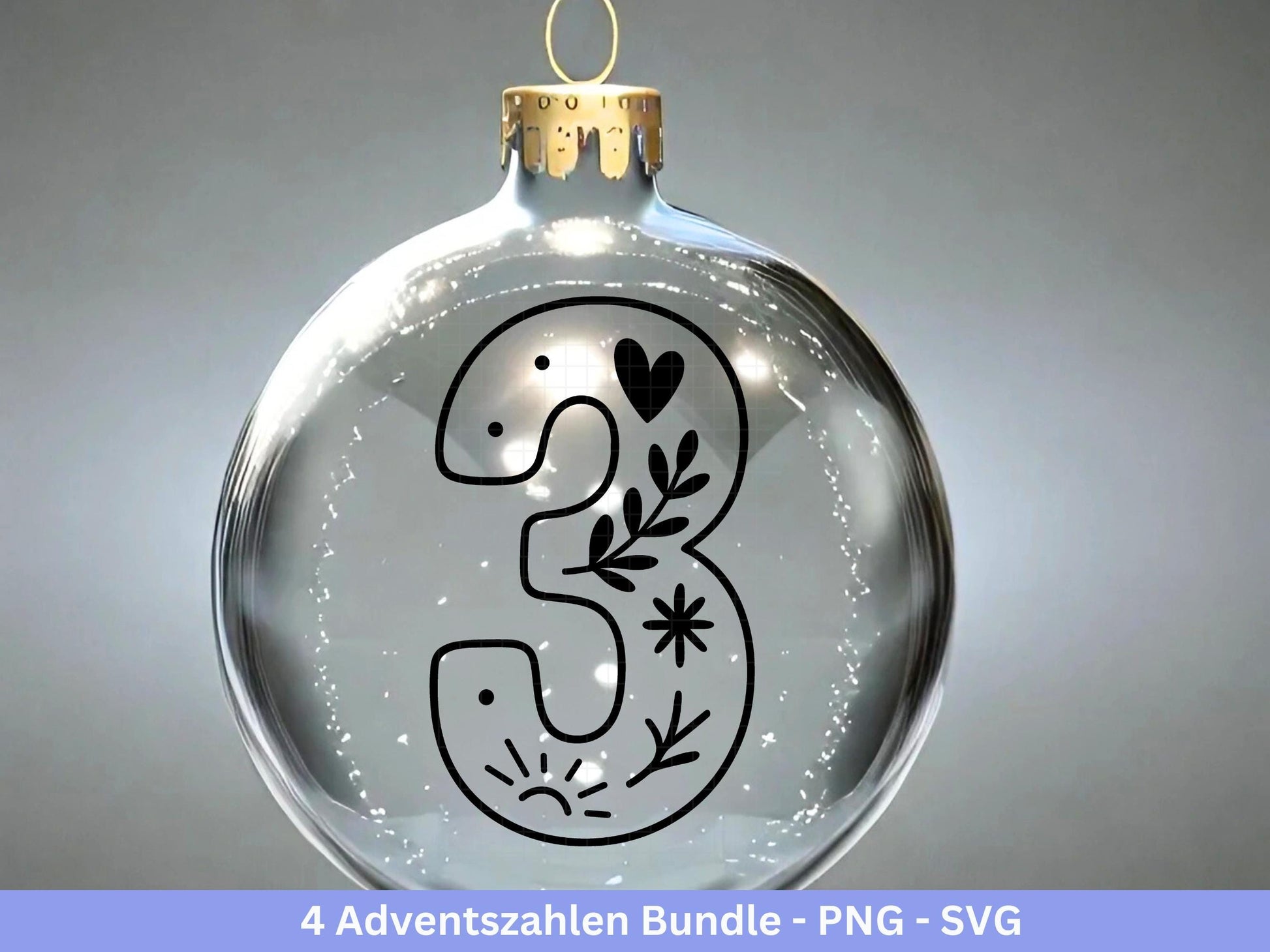 Adventszahlen 1-4 – Plotterdatei & Laserdatei – Weihnachten Zahlen SVG PNG – Adventskranz Deko – DIY Weihnachtsdeko Cricut Silhouette