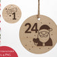 Laserdatei Adventszahlen Anhänger – Adventskalender Weihnachten SVG PNG – Holzanhänger für Kinder – DIY Weihnachtsdeko Plotter & Laserdatei