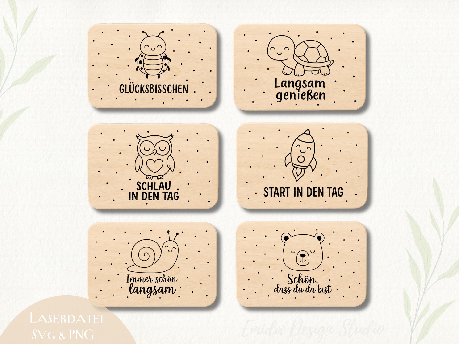 Laserdatei Kinder Frühstücksbrettchen – Lustige Sprüche SVG PNG – Holz Gravur Datei Tiere – Frühstück Brett Gravur für Kinder Geschenkidee
