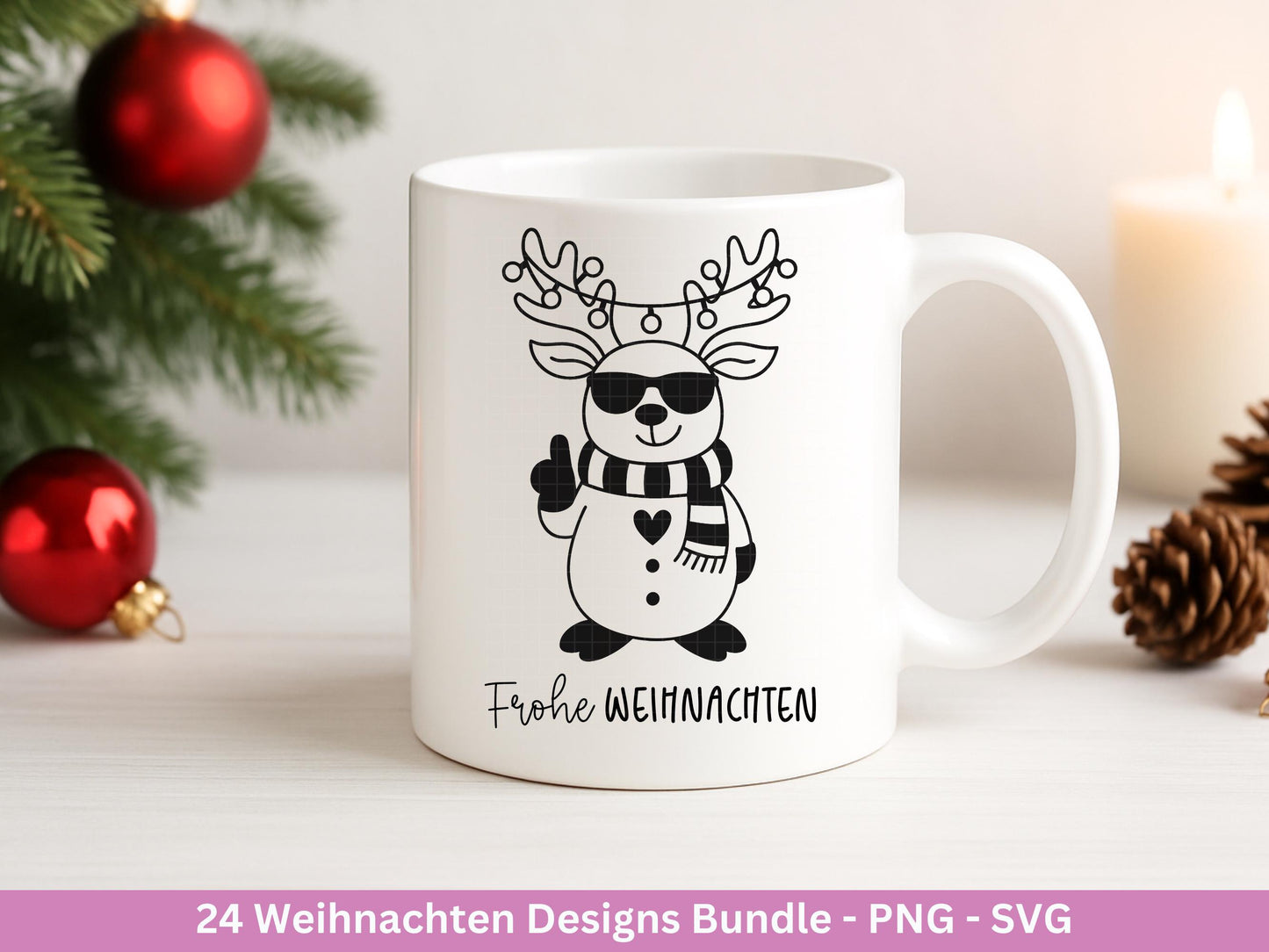 Weihnachten Plotterdatei Bundle – Lustige Weihnachtsmotive SVG PNG – Coole Tiere Sprüche – Winter Deko – Cricut Silhouette DIY Geschenkidee