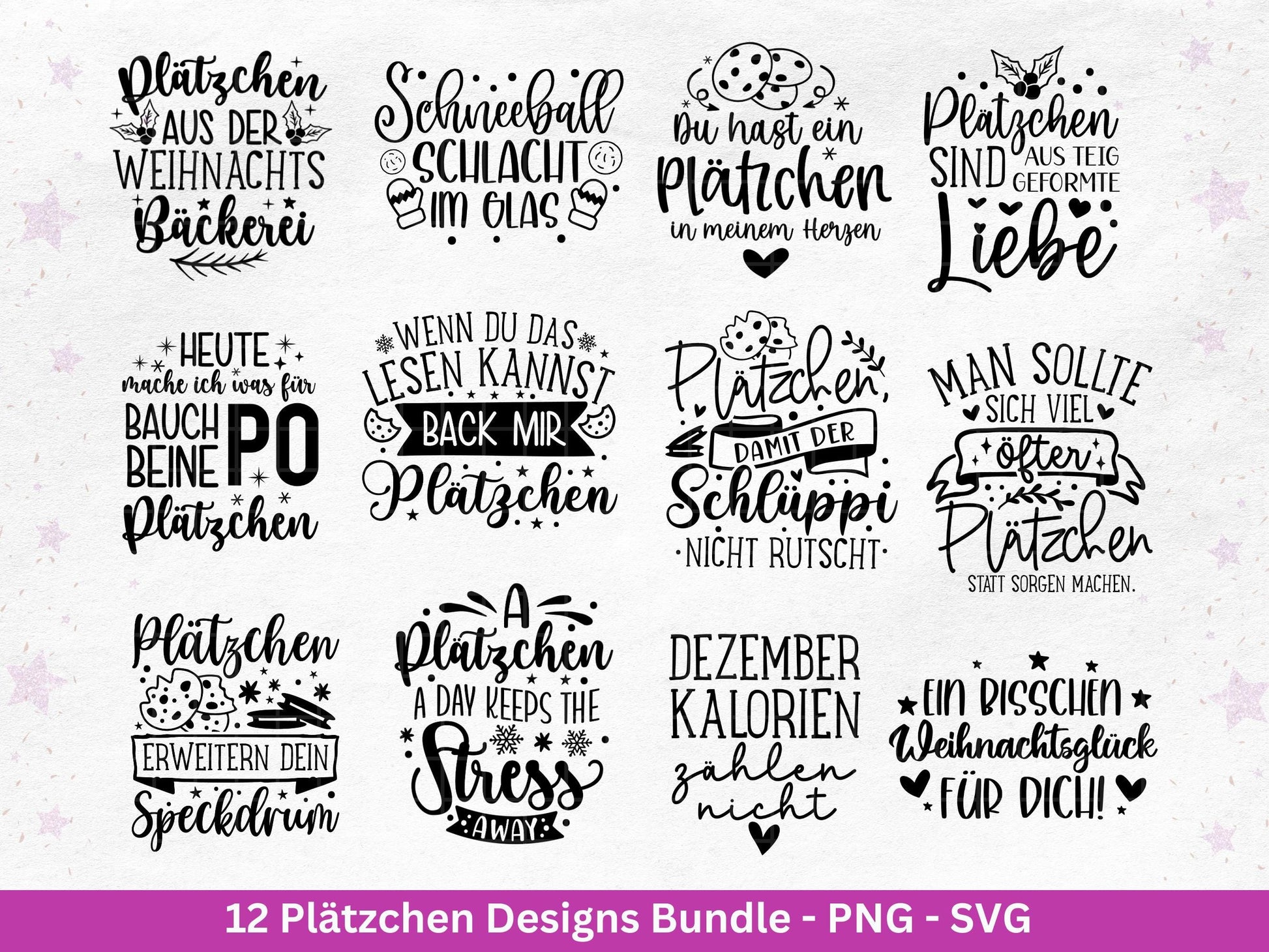 Plotterdatei & Laserdatei Plätzchen Sprüche – SVG PNG – Weihnachten Backen Kekse – Etiketten Deko Keksglas – Geschenkidee Cricut Silhouette