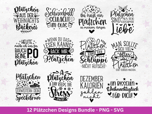 Plotterdatei & Laserdatei Plätzchen Sprüche – SVG PNG – Weihnachten Backen Kekse – Etiketten Deko Keksglas – Geschenkidee Cricut Silhouette